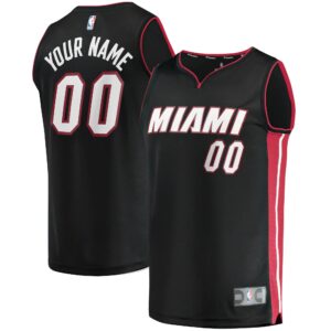 Miami Heat Fanatics Fast Break Custom Replica Jersey Black - Icon Edition
