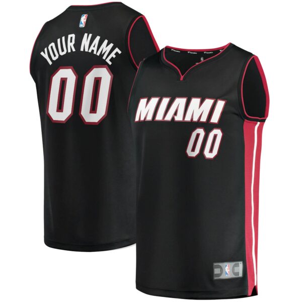Miami Heat Fanatics Fast Break Custom Replica Jersey Black - Icon Edition - Image 2