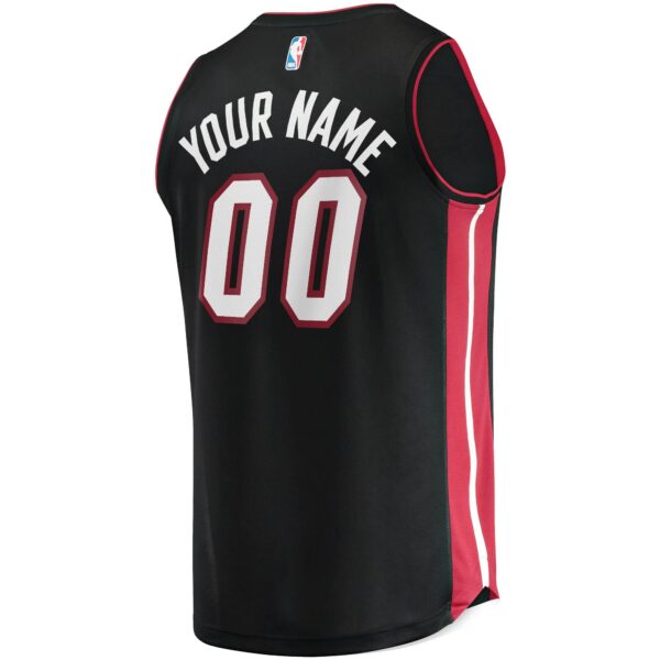 Miami Heat Fanatics Youth Fast Break Custom Replica Jersey Black - Icon Edition - Image 4