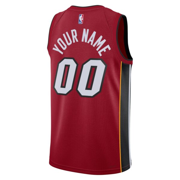 Miami Heat Jordan Brand Unisex 2022/23 Swingman Custom Jersey - Statement Edition - Red - Image 4
