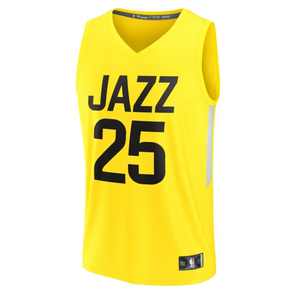 Micah Potter Utah Jazz Fanatics Fast Break Player Jersey - Icon Edition - Yellow - Image 3