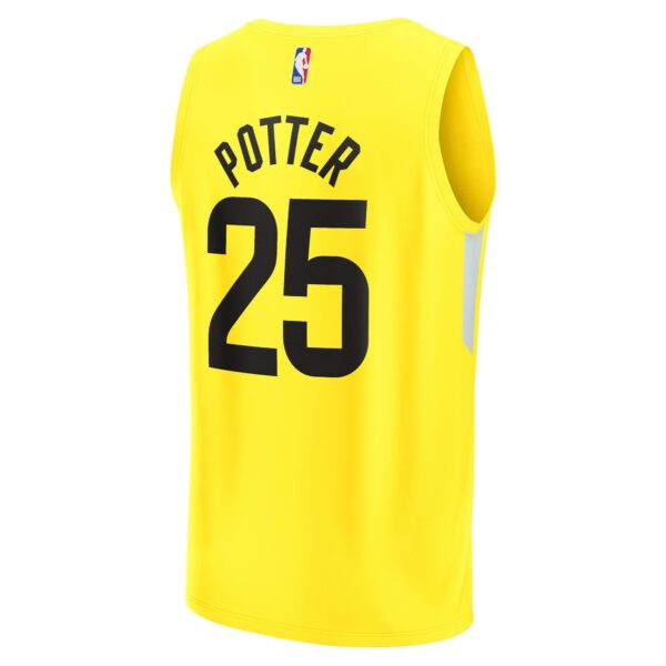 Micah Potter Utah Jazz Fanatics Fast Break Player Jersey - Icon Edition - Yellow - Image 4