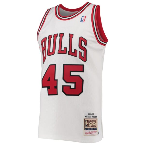 Michael Jordan Chicago Bulls Mitchell & Ness 1994-95 Hardwood Classics Authentic Player Jersey - White - Image 3
