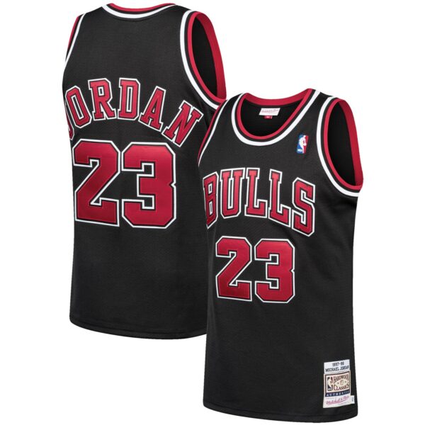 Michael Jordan Chicago Bulls Mitchell & Ness 1997/98 Hardwood Classics Authentic Jersey - Black - Image 2