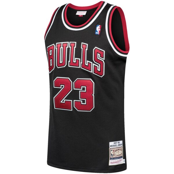 Michael Jordan Chicago Bulls Mitchell & Ness 1997/98 Hardwood Classics Authentic Jersey - Black - Image 3