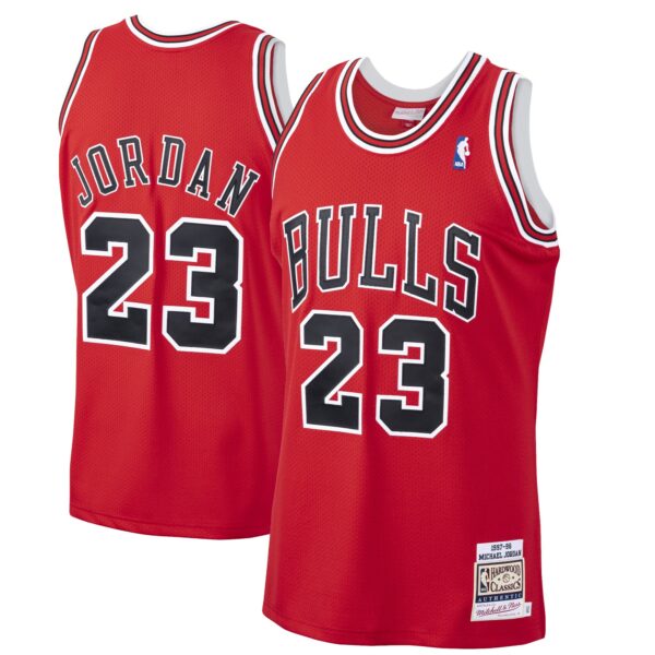 Michael Jordan Chicago Bulls Mitchell & Ness 1997/98 Hardwood Classics Authentic Jersey - Scarlet - Image 2