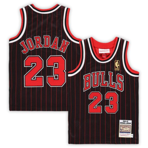 Michael Jordan Chicago Bulls Mitchell & Ness Toddler 1996/97 Hardwood Classics Authentic Jersey - Black - Image 2