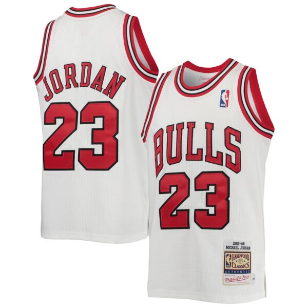 Michael Jordan Chicago Bulls Mitchell & Ness Youth 1997/98 Hardwood Classics Authentic Jersey - White - Image 2