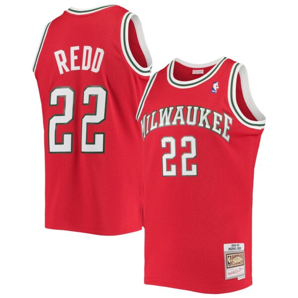 Michael Redd Milwaukee Bucks Mitchell & Ness 2001/02 Hardwood Classics Swingman Jersey - Red - Image 2