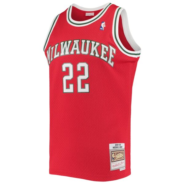 Michael Redd Milwaukee Bucks Mitchell & Ness 2001/02 Hardwood Classics Swingman Jersey - Red - Image 3
