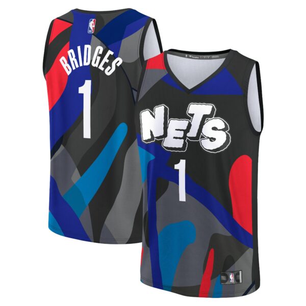 Mikal Bridges Brooklyn Nets Fanatics Youth Fast Break Jersey - Black - City Edition - Image 2