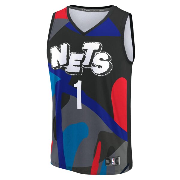 Mikal Bridges Brooklyn Nets Fanatics Youth Fast Break Jersey - Black - City Edition - Image 3
