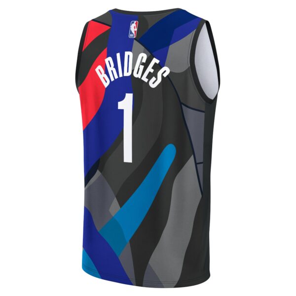 Mikal Bridges Brooklyn Nets Fanatics Youth Fast Break Jersey - Black - City Edition - Image 4