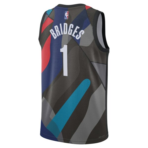 Mikal Bridges Brooklyn Nets Nike Unisex 2023/24 Swingman Jersey - Black - City Edition - Image 4