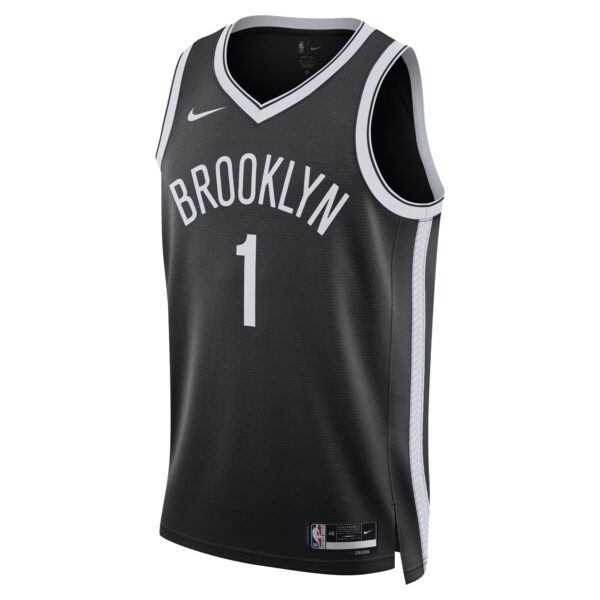 Mikal Bridges Brooklyn Nets Nike Unisex Swingman Jersey - Icon Edition - Black - Image 3