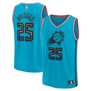 Mikal Bridges Phoenix Suns Fanatics Youth 2022/23 Fastbreak Jersey - City Edition - Turquoise