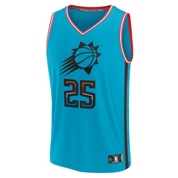 Mikal Bridges Phoenix Suns Fanatics Youth 2022/23 Fastbreak Jersey - City Edition - Turquoise - Image 3
