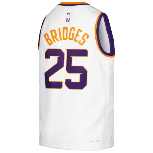Mikal Bridges Phoenix Suns Nike Youth Swingman Jersey -Association Edition - White - Image 4