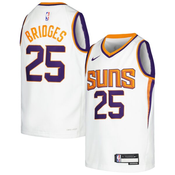 Mikal Bridges Phoenix Suns Nike Youth Swingman Jersey -Association Edition - White - Image 2