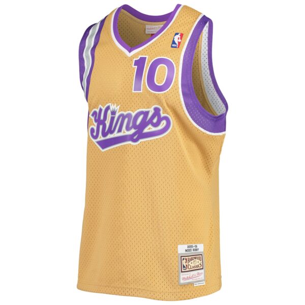 Mike Bibby Sacramento Kings Mitchell & Ness 2005/06 Hardwood Classics Swingman Jersey - Gold - Image 3