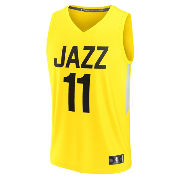 Mike Conley Utah Jazz Fanatics Fast Break Replica Jersey - Icon Edition - Yellow - Image 3