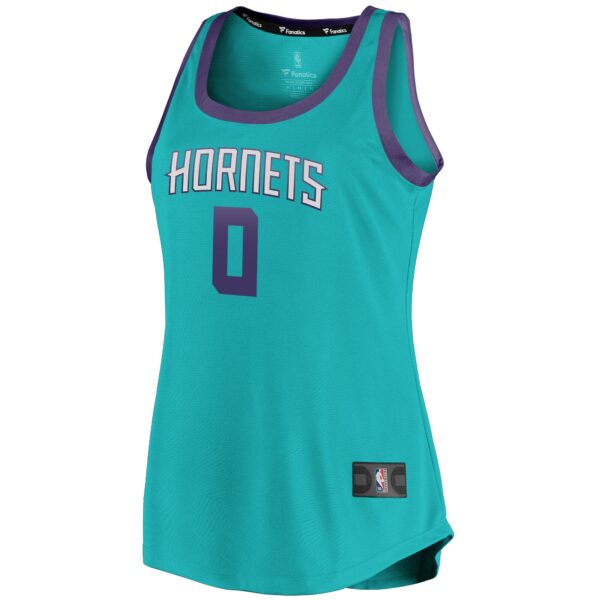 Miles Bridges Charlotte Hornets Fanatics Women's Fast Break Team Tank Jersey - Icon Edition - Teal - Image 3