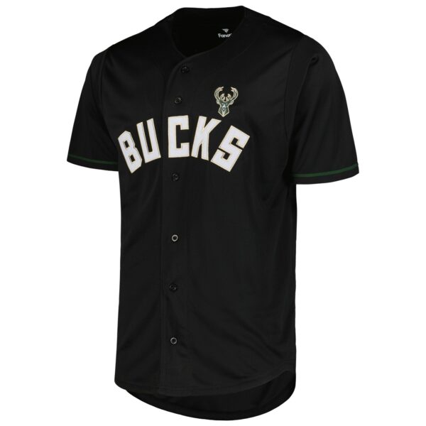 Milwaukee Bucks Fanatics Pop Baseball Jersey - Black - Image 3