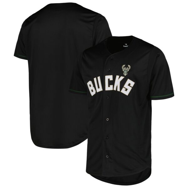 Milwaukee Bucks Fanatics Pop Baseball Jersey - Black - Image 2