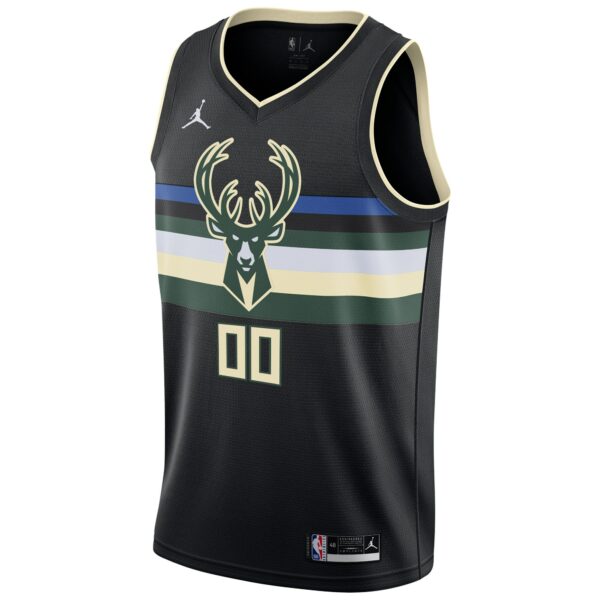 Milwaukee Bucks Jordan Brand Swingman Custom Jersey - Statement Edition - Black - Image 3