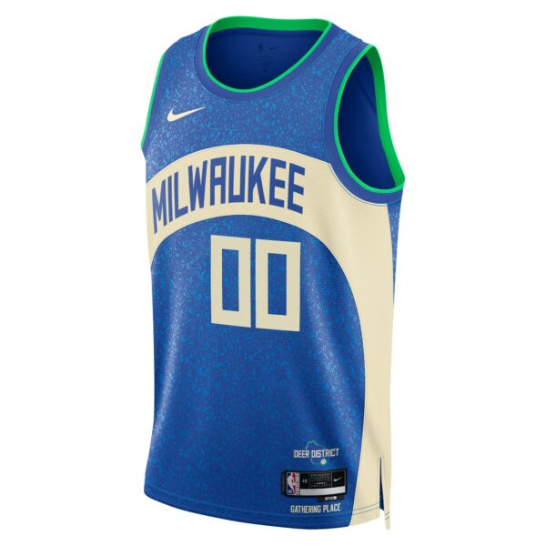 Milwaukee Bucks Nike Unisex 2023/24 Custom Swingman Jersey - Royal - City Edition - Image 3