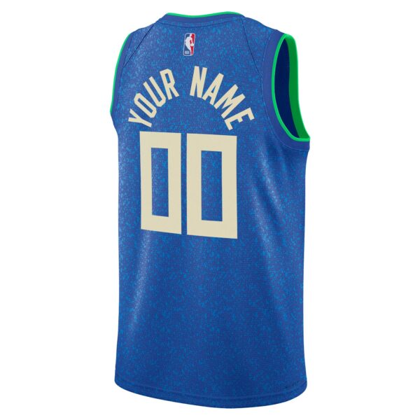 Milwaukee Bucks Nike Unisex 2023/24 Custom Swingman Jersey - Royal - City Edition - Image 4