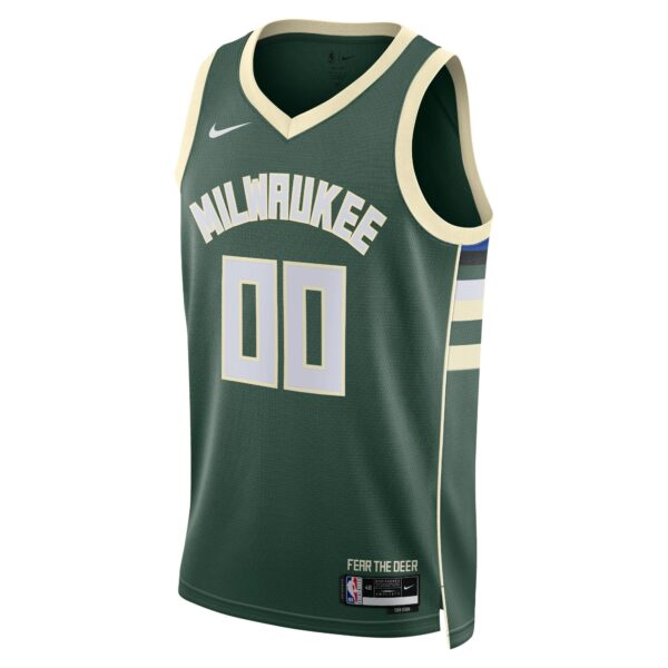 Milwaukee Bucks Nike Unisex Swingman Custom Jersey Hunter Green - Icon Edition - Image 3