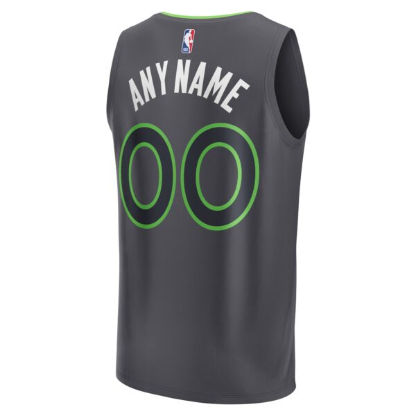 Minnesota Timberwolves Fanatics Custom Fast Break Jersey - Statement Edition - Black - Image 4
