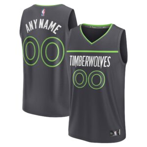Minnesota Timberwolves Fanatics Custom Fast Break Jersey - Statement Edition - Black