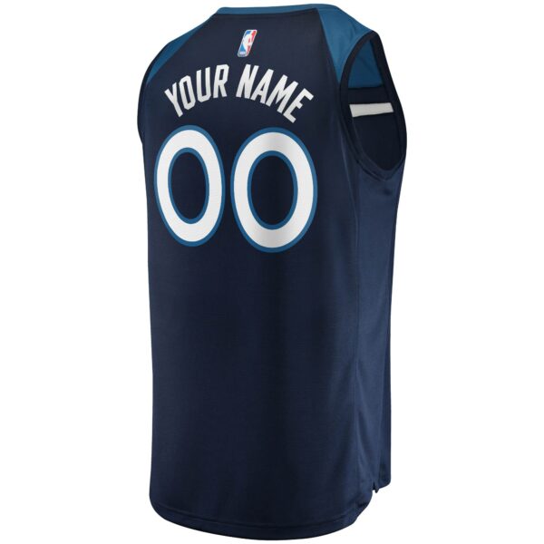 Minnesota Timberwolves Fanatics Fast Break Custom Replica Jersey Navy - Icon Edition - Image 4