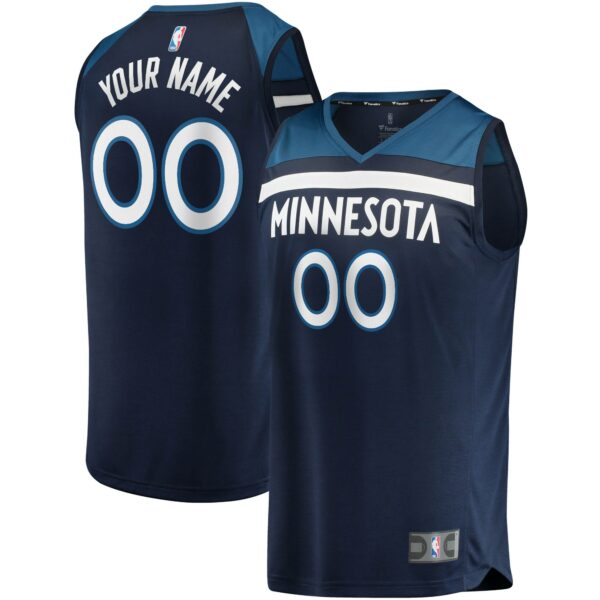 Minnesota Timberwolves Fanatics Fast Break Custom Replica Jersey Navy - Icon Edition