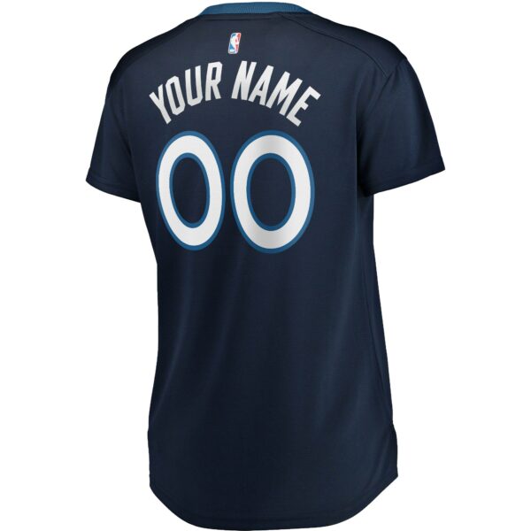 Minnesota Timberwolves Fanatics Women's Fast Break Custom Jersey Navy - Icon Edition - Image 4