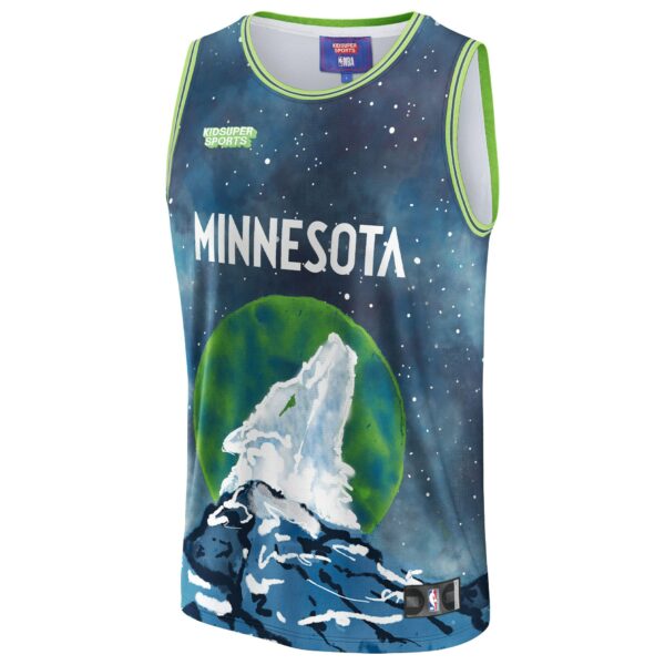 Minnesota Timberwolves NBA & KidSuper Studios by Fanatics Unisex Hometown Jersey - Blue - Image 3