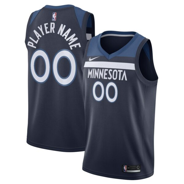 Minnesota Timberwolves Nike Swingman Custom Jersey Navy - Icon Edition - Image 2