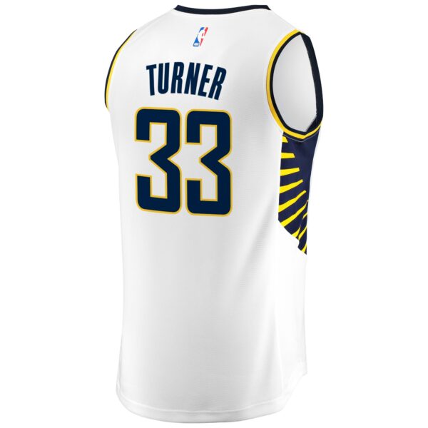 Myles Turner Indiana Pacers Fanatics Fast Break Replica Jersey - Association Edition - White - Image 4