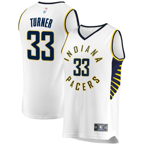Myles Turner Indiana Pacers Fanatics Fast Break Replica Jersey - Association Edition - White - Image 2