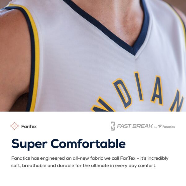 Myles Turner Indiana Pacers Fanatics Fast Break Replica Jersey - Association Edition - White - Image 7