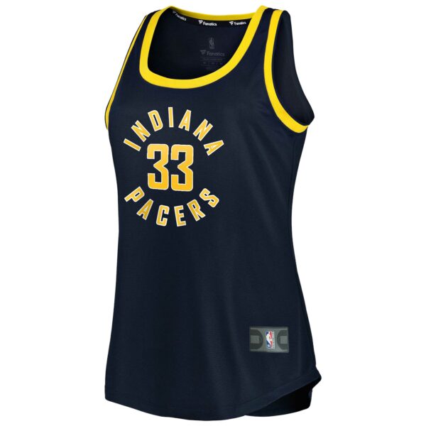 Myles Turner Indiana Pacers Fanatics Women's Fast Break Tank Jersey - Icon Edition - Navy - Image 3