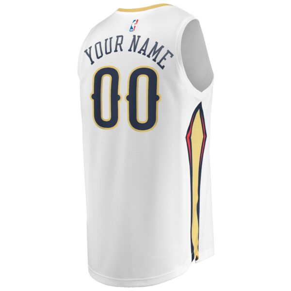 New Orleans Pelicans Fanatics Unisex Custom Fast Break Jersey - Association Edition - White - Image 4