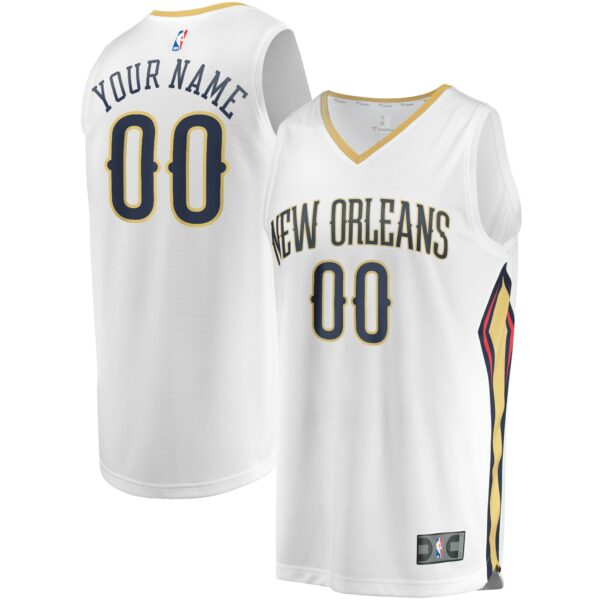 New Orleans Pelicans Fanatics Unisex Custom Fast Break Jersey - Association Edition - White - Image 2
