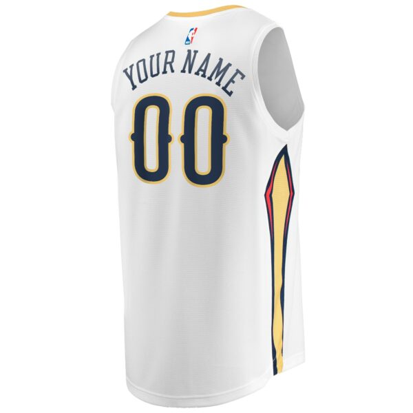 New Orleans Pelicans Fanatics Youth Fast Break Replica Custom Jersey - Association Edition - White - Image 4