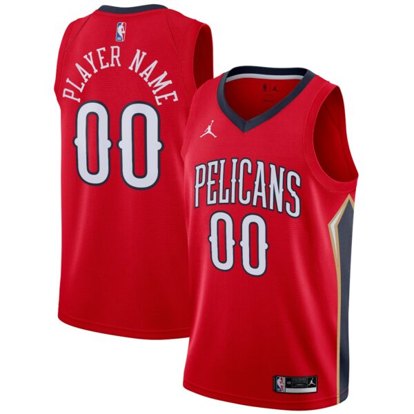 New Orleans Pelicans Jordan Brand Swingman Custom Jersey - Statement Edition - Red - Image 2