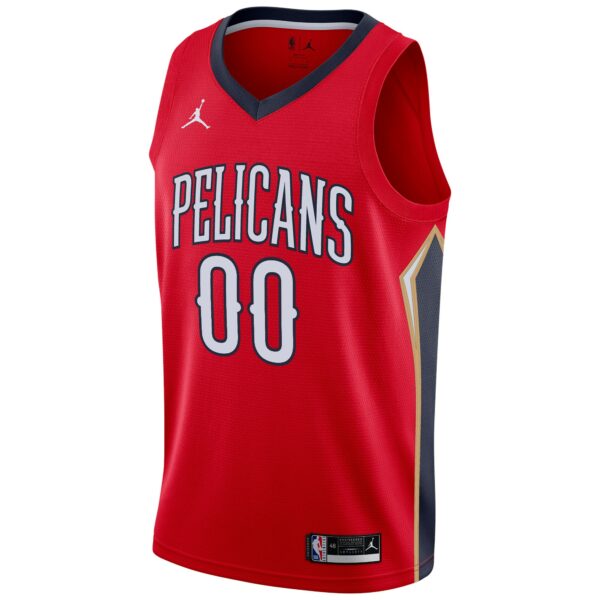 New Orleans Pelicans Jordan Brand Swingman Custom Jersey - Statement Edition - Red - Image 3