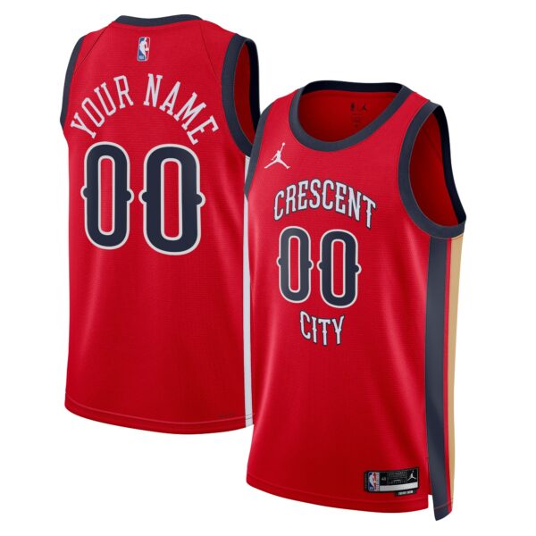 New Orleans Pelicans Jordan Brand Unisex Swingman Custom Jersey - Red - Statement Edition - Image 2