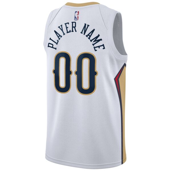 New Orleans Pelicans Nike 2020/21 Swingman Custom Jersey - Association Edition - White - Image 4